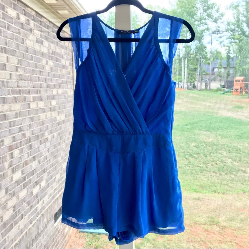 Royal Blue Chiffon Romper